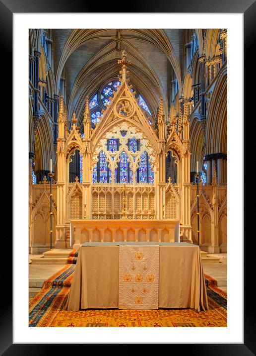 Lincoln Cathedral Altar Framed Mounted Print by Darren Galpin