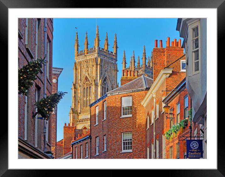 York Minster and Low Petergate Framed Mounted Print by Darren Galpin
