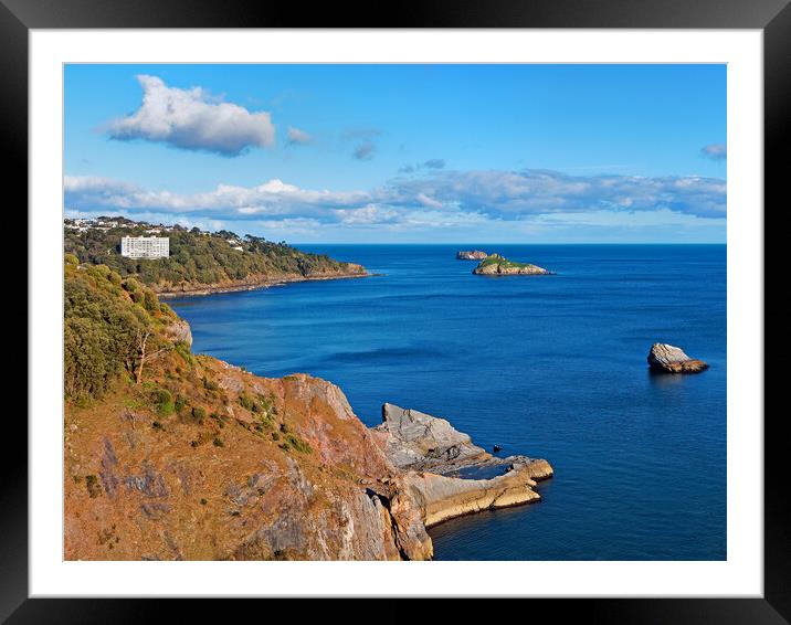 View from Daddyhole Cove, Torquay Framed Mounted Print by Darren Galpin