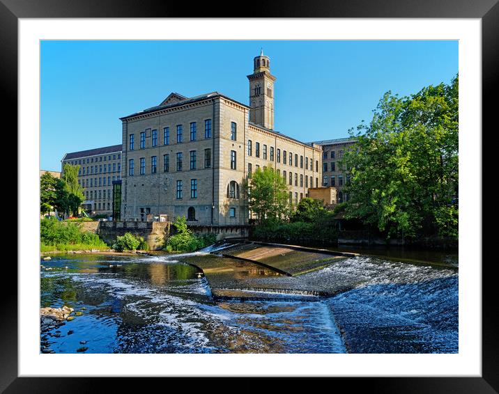 New Mill and River Aire, Saltaire Framed Mounted Print by Darren Galpin