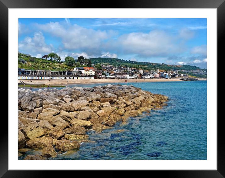Lyme Regis from North Wall   Framed Mounted Print by Darren Galpin