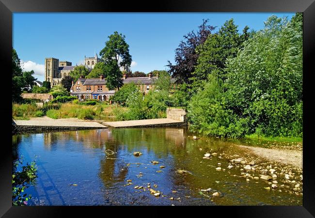 Ripon Cathedral and River Skell Framed Print by Darren Galpin