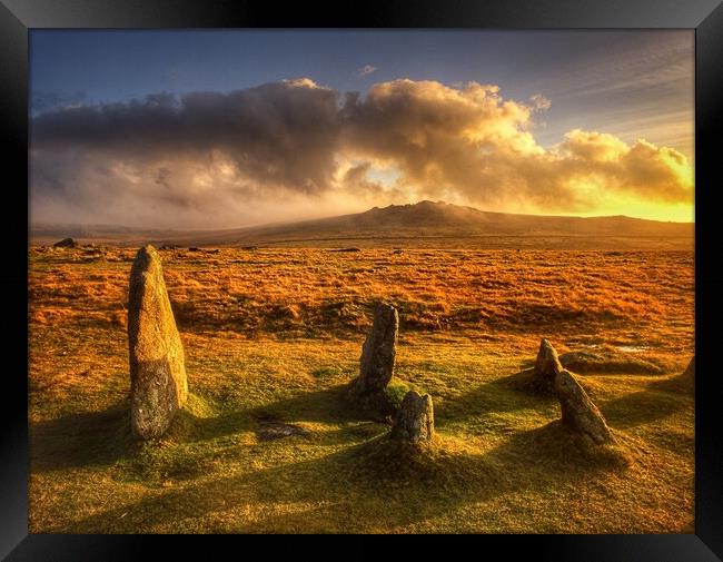 Dartmoor Sunset  Framed Print by Darren Galpin