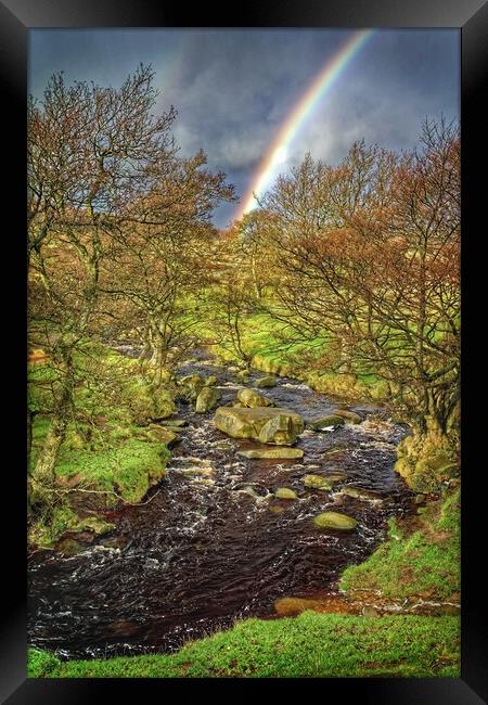 Rainbow over Burbage Brook Framed Print by Darren Galpin