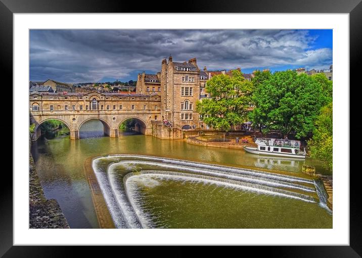  Pulteney Bridge and River Avon in Bath Framed Mounted Print by Darren Galpin