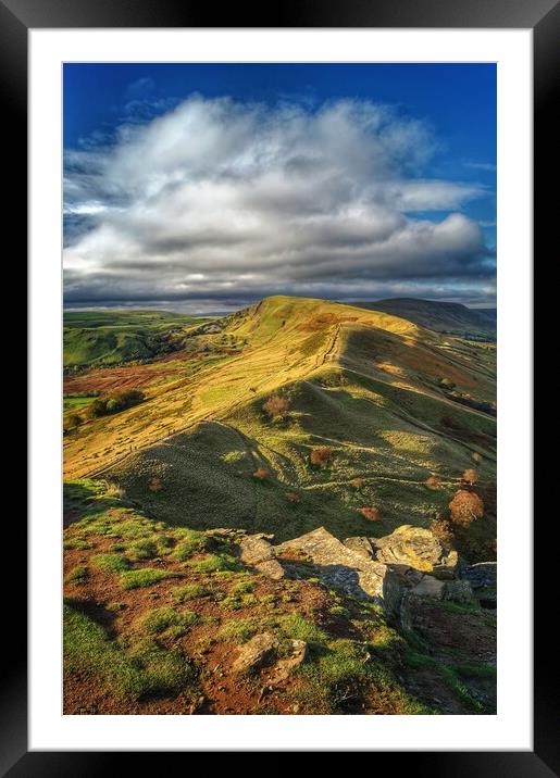 The Great Ridge, Derbyshire, Peak District Framed Mounted Print by Darren Galpin