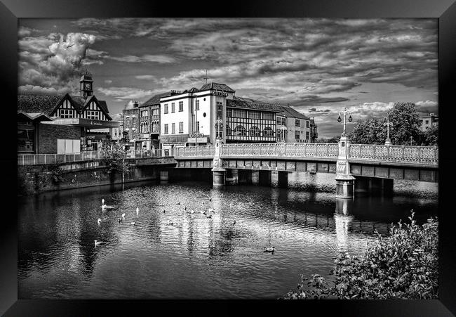 River Tone and The Bridge, Taunton   Framed Print by Darren Galpin