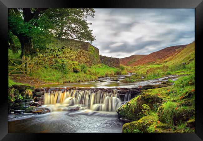 River Colne Waterfalls near Marsden Framed Print by Darren Galpin