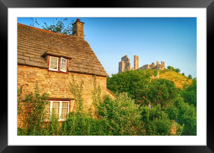 Corfe Castle  Framed Mounted Print by Darren Galpin