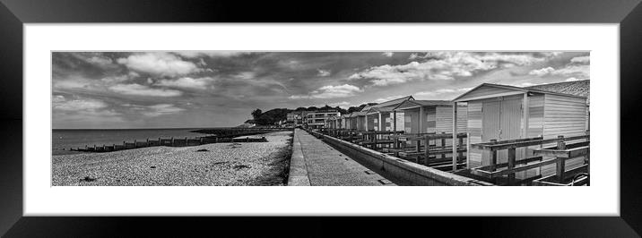 Whitstable Beach Hut Panorama  Framed Mounted Print by Darren Galpin