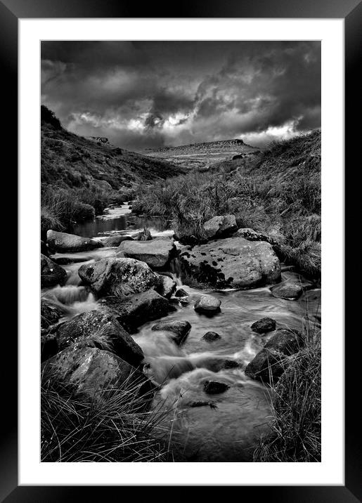 Burbage Brook and Carl Wark  Framed Mounted Print by Darren Galpin