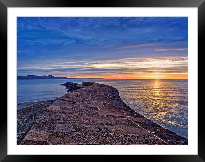 Cobb Sunrise, Lyme Regis Framed Mounted Print by Darren Galpin