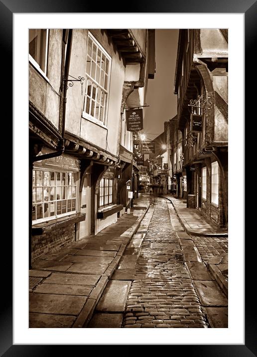 The Shambles at Night  Framed Mounted Print by Darren Galpin