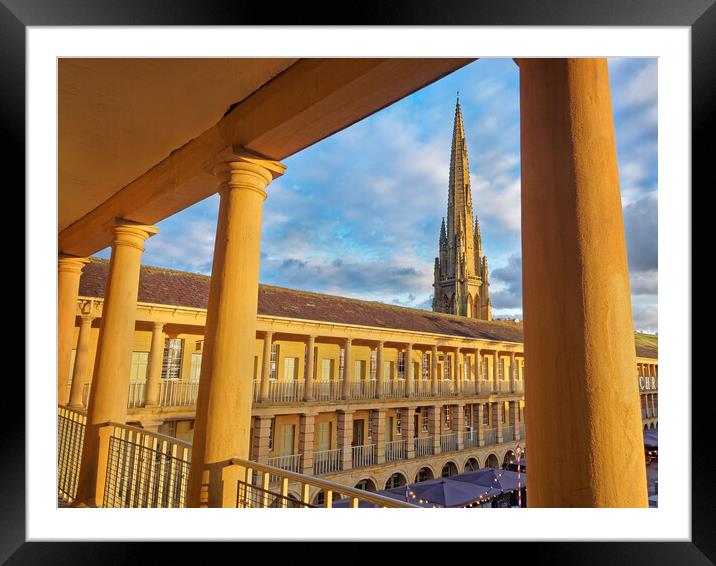 Halifax Piece Hall and Square Church Spire Framed Mounted Print by Darren Galpin