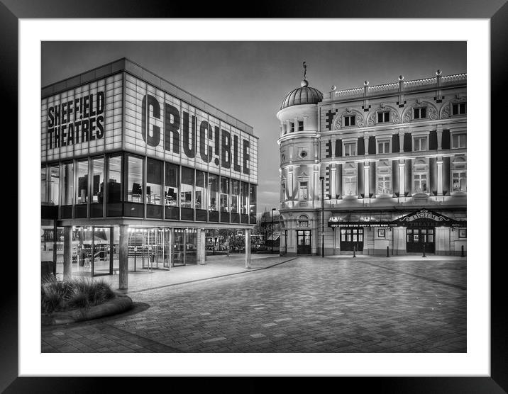 Crucible & Lyceum Theatres, Sheffield    Framed Mounted Print by Darren Galpin