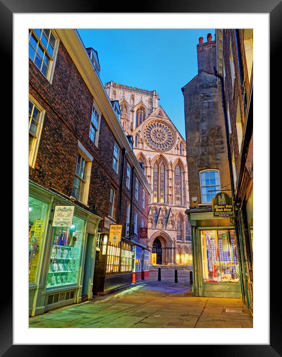 York Minster from Minster Gates    Framed Mounted Print by Darren Galpin