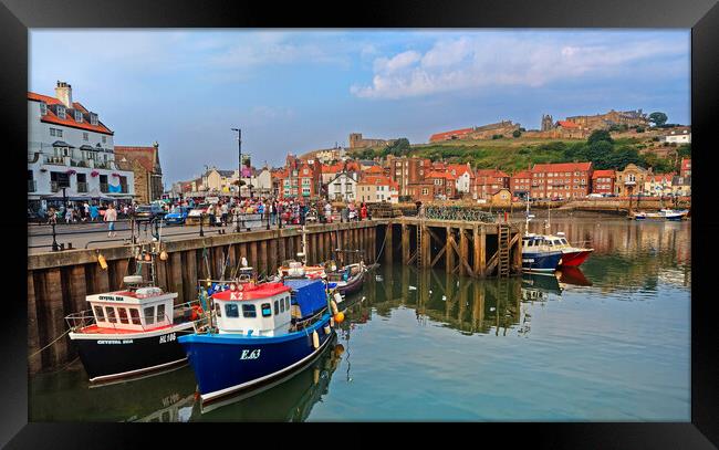 Whitby Harbour Panorama Framed Print by Darren Galpin