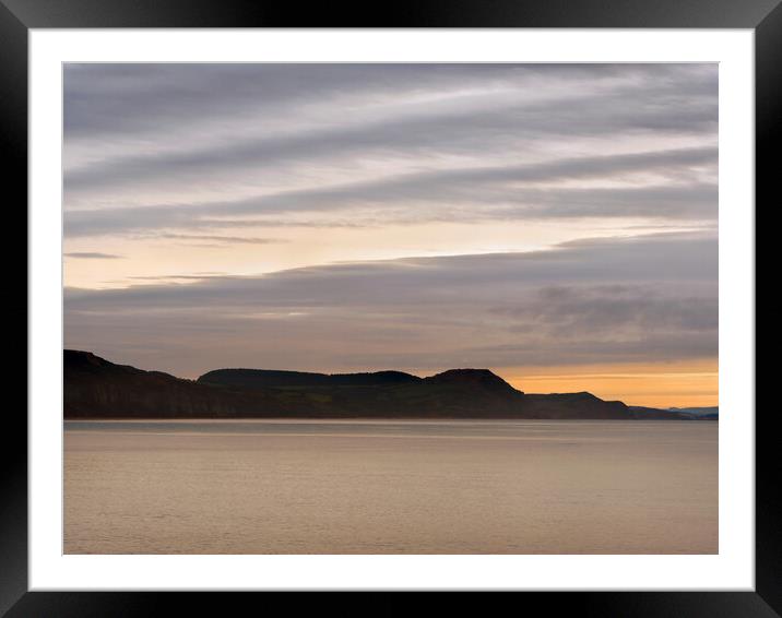 Lyme Bay Sunrise Framed Mounted Print by Darren Galpin
