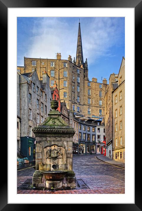 Edinburgh West Bow Framed Mounted Print by Darren Galpin