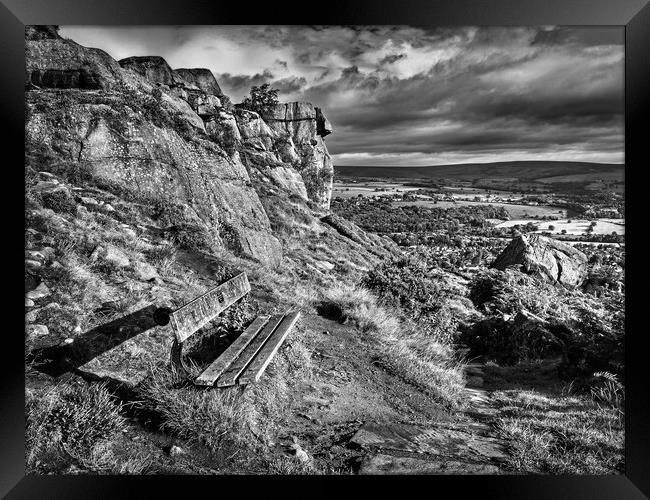 Ilkley The Cow and Calf Rocks Framed Print by Darren Galpin
