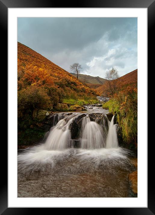Peak District,Fair Brook Waterfalls Framed Mounted Print by Darren Galpin