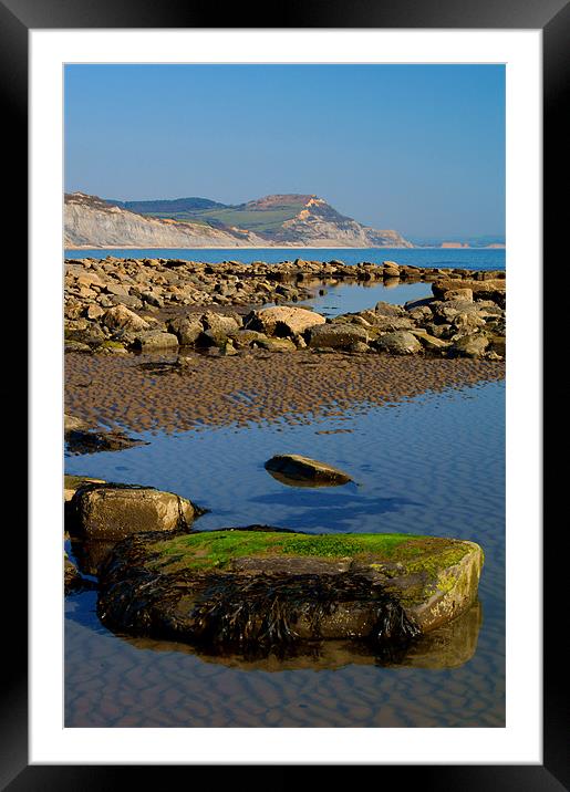 Golden Cap & Lyme Bay Framed Mounted Print by Darren Galpin