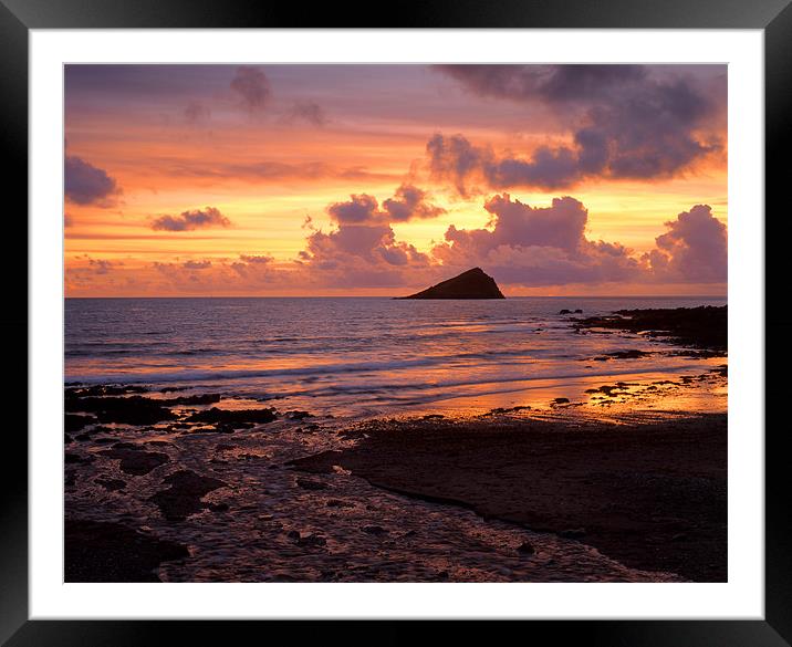 Wembury Bay Sunset Framed Mounted Print by Darren Galpin