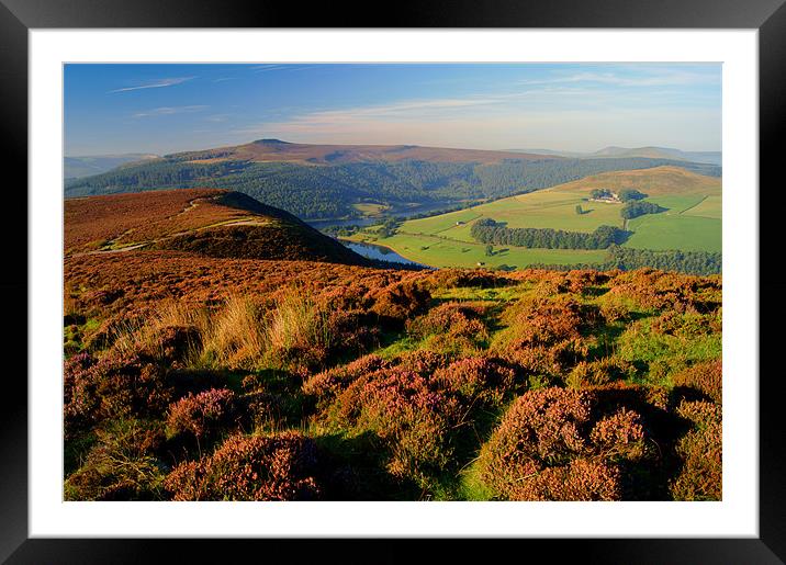 Ladybower Reservoir from Whinstone Lea Tor Framed Mounted Print by Darren Galpin