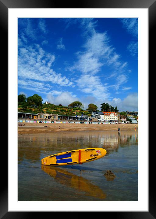 Lyme Regis Seafront & Lifeguard Raft Framed Mounted Print by Darren Galpin