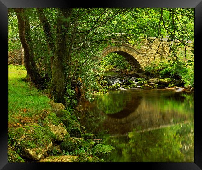 River Bovey at North Bovey,Dartmoor Framed Print by Darren Galpin
