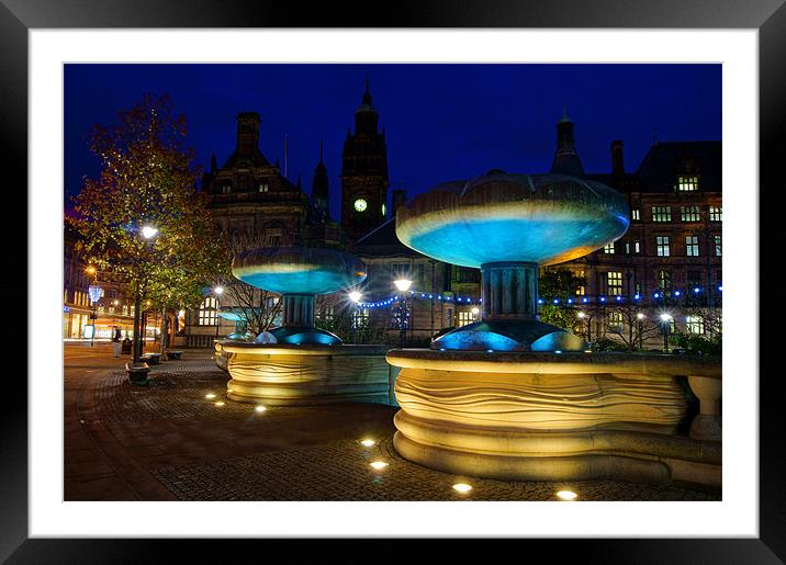 Sheffield Town Hall & Entrance to Peace Gardens Framed Mounted Print by Darren Galpin