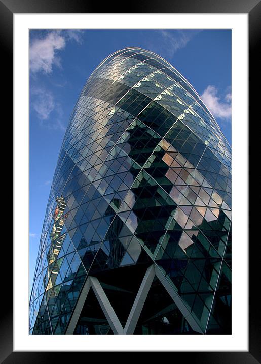 30 St Mary Axe,The Gherkin,London Framed Mounted Print by Darren Galpin
