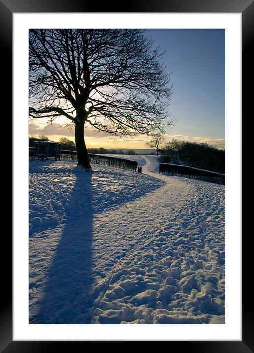 Footpath Through The Snow Framed Mounted Print by Darren Galpin