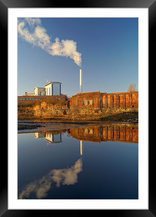 Incinerator Reflections in River Don Framed Mounted Print by Darren Galpin