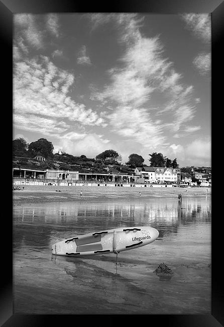 Lyme Regis Seafront & Lifeguard Raft Framed Print by Darren Galpin