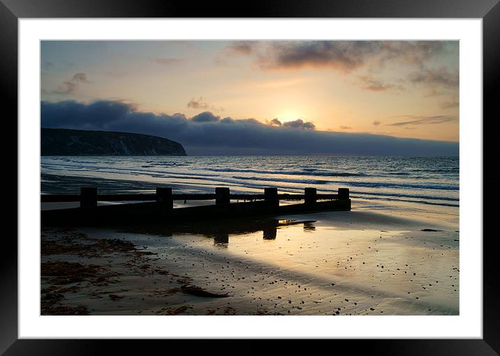 Sunrise over Swanage Bay, Dorset Framed Mounted Print by Darren Galpin