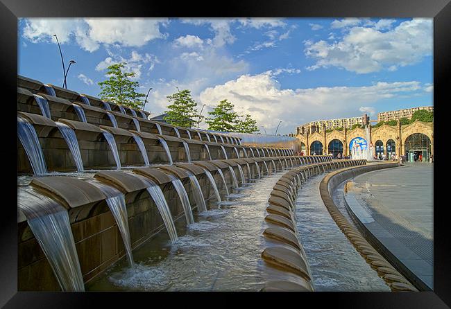 Sheaf Square Water Feature & Sheffield Station Framed Print by Darren Galpin