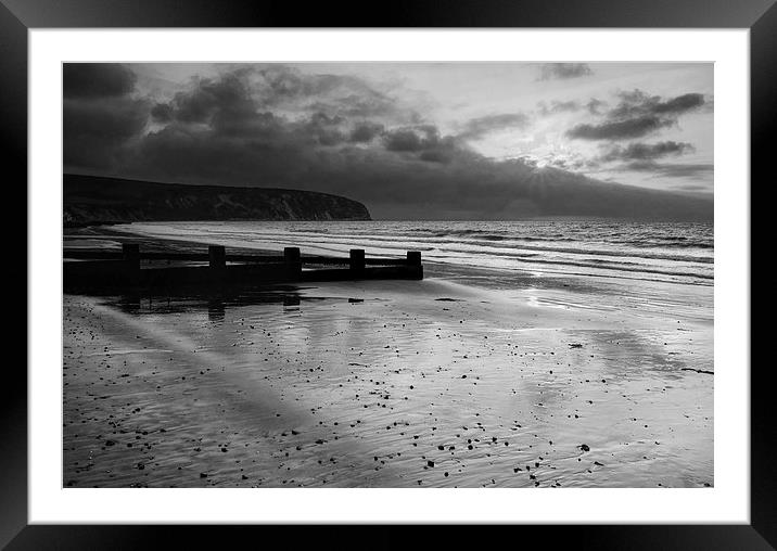 Sunrise over Swanage Bay, Dorset Framed Mounted Print by Darren Galpin