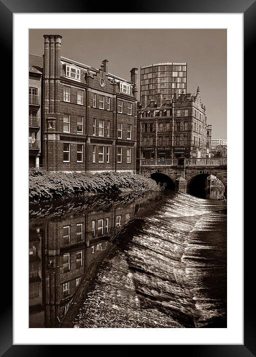 River Don Weir & Ladys Bridge, Sheffield Framed Mounted Print by Darren Galpin