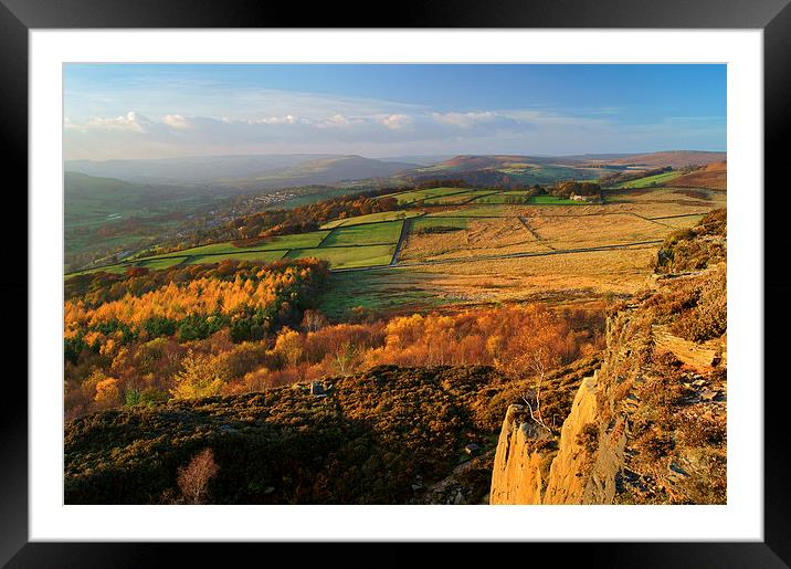 View from Millstone Edge towards Hathersage Framed Mounted Print by Darren Galpin