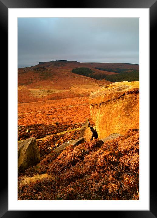 Golden light in Burbage Valley Framed Mounted Print by Darren Galpin