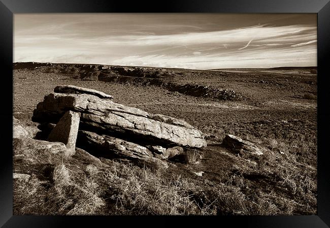 Burbage Rocks from Hathersage Moor Framed Print by Darren Galpin