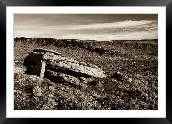 Burbage Rocks from Hathersage Moor Framed Mounted Print by Darren Galpin