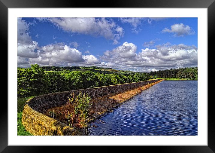 Agden Reservoir & Dam Framed Mounted Print by Darren Galpin