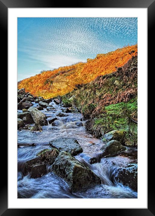 Burbage Brook Waterfalls Framed Mounted Print by Darren Galpin