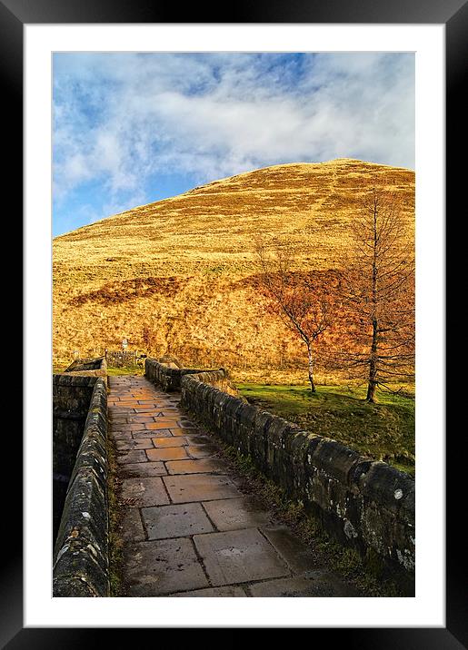 Slippery Stones Packhorse Bridge & Footpath Framed Mounted Print by Darren Galpin