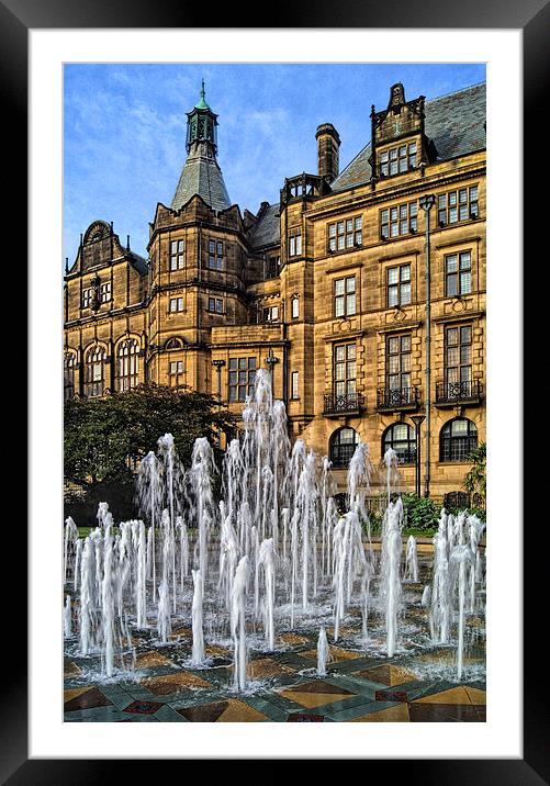 Sheffield Town Hall and Goodwin Fountain  Framed Mounted Print by Darren Galpin
