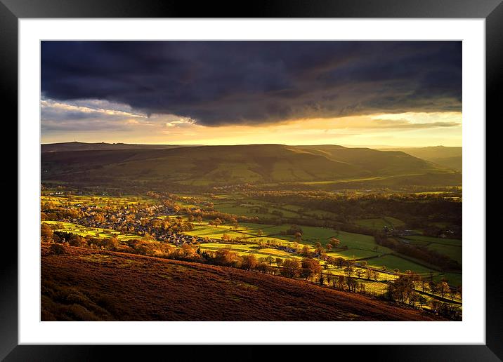 Evening Light over Bamford   Framed Mounted Print by Darren Galpin