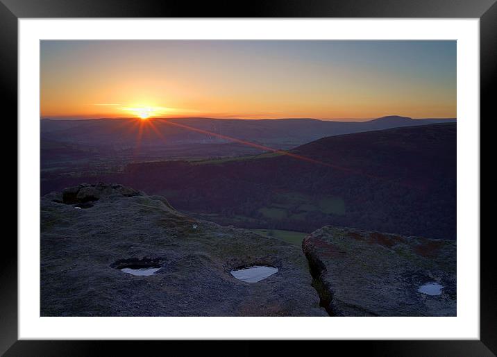 Bamford Edge Sunset  Framed Mounted Print by Darren Galpin