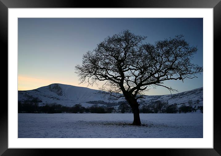 Mam Tor and Lone Tree  Framed Mounted Print by Darren Galpin